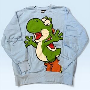 Nintendo Super Mario Light Blue Yoshi Pullover